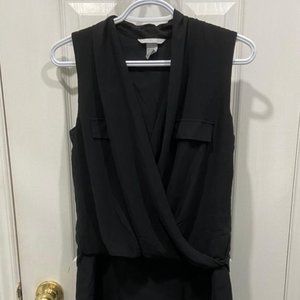 Black Faux Wrap Dress